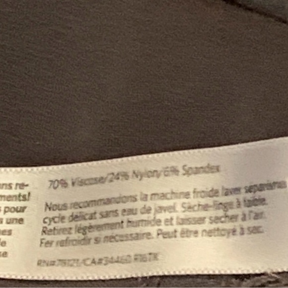 EILEEN FISHER crepe stretch Straight Leg Pants Elastic 32” W 26”inseam  M Gray - Picture 4 of 6